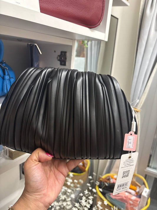 Black Leather Fashion Pouch clutch